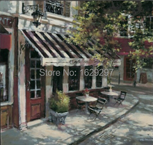 Wine Cafe oil painting of Brent Heighton High quality canvas Reproduction Hand painted Romantic Art Paris Landscape 2024 - buy cheap