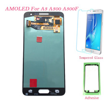 Tela amoled lcd digitalizadora, display para samsung galaxy a3 2015, a300, a300h, a300f, a300fu, sensível ao toque 2024 - compre barato