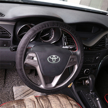 Capa para volante em seda preto gelo volante de carro alta qualidade acessórios para o interior do carro 2024 - compre barato
