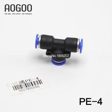 10 pçs/lote 4mm-4mm-4mm Montagem Tee Push In Rápida Joint Pneumática Fittings Conector PE-4 2024 - compre barato