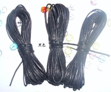 Color Negro 2,5-3mm x 150 m cordón de algodón encerado redondo/cuerda de cuero artesanal Cordón de cuerda collar de la joyería envío gratis 2024 - compra barato