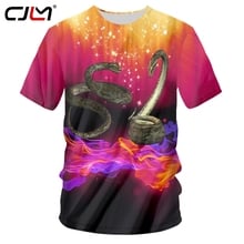 CJLM-camisas informales para hombre, camisa de cuello redondo con llama estrellada, serpiente, 3D, venta al por mayor, envío directo, verano, China, 2019 2024 - compra barato