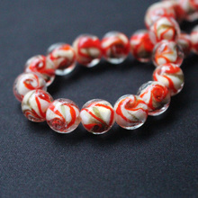 10pcs/lot 12mm 14mm Lampwork Glass Beads With Red Color Gold rotation for  earring necklace making 2024 - buy cheap