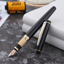 Hero 300 12K Gold Classic Metal Black Fountain Pen Golden & Silver Trim Authentic Quality Ink Pen Gift Box Writing Office Set 2024 - compre barato