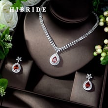 HIBRIDE Fashion Wedding Costume Accessories AAA Cubic Zircon Crystal Bridal Earrings Necklace Jewelry Sets for Brides N-265 2024 - buy cheap