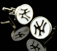 Free shipping Sport Cufflinks white color baseball team design hotsale copper material cufflinks whoelsale&retail 2024 - buy cheap