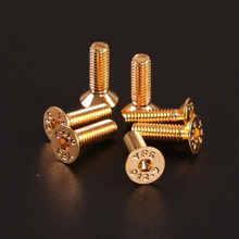 10Pcs M3 12.9 Grade Flat Countersunk head Allen inner hexagon Screws plating Titanium Gold Screw bolt Length 6mm-20mm 2024 - buy cheap