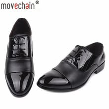 movechain Fashion Lace-Up Leather dress shoes for man wedding business flats men's casual pointed toe party driving Oxfords 2024 - buy cheap