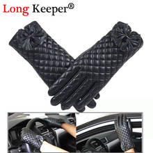 Long Keeper High Quality Genuine Leather Gloves Fashion Butterfly Women Driving Winter Warm luvas Sheepskin Gloves Mittens G282 2024 - buy cheap
