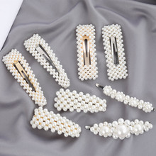 Clip de pelo de perlas de moda para mujeres elegante diseño coreano Snap Barrette Stick horquilla accesorios para estilizar el cabello 2024 - compra barato