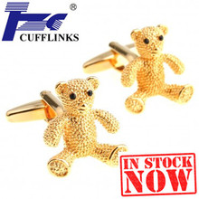 Gold Bear Cufflink Cuff Link 2 Pairs Free Shipping Promotion 2024 - buy cheap