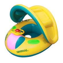 Inflatable Toddler Baby Swim Ring Float Seat Swimming Pool Water Seat with Anti-UV Canopy swimming pool accessories piscina 2024 - buy cheap
