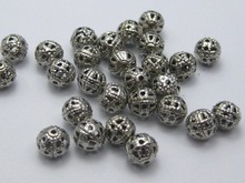 200  Silver Colour Tone Round Filigree Spacer Beads 6mm 2024 - buy cheap