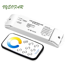 New LED Strip CT Controller T5+R4 NW WW CW Control 12V 5A 4 Channel RF Touch Remote Wireless Color Temperature Ribbon Dimmer 2024 - buy cheap