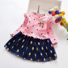 Children Girls Long Sleeve Clothes Princess Sundress New Fashion Infant Kid Girl Dress Heart Leaves Casual Dresses One-Piece 2024 - buy cheap