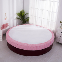 Простыня из чистого хлопка, круглая простыня в европейском стиле, розовая простыня для круглого матраса, простыня для домашнего постельного белья диаметром 200/220 см # sw 2024 - купить недорого