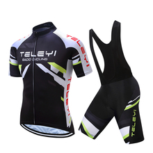 Conjunto de Ropa de Ciclismo para hombre, jersey y pantalones cortos de manga corta, Maillot de Ciclismo de montaña, parte inferior transpirable, 2018 2024 - compra barato