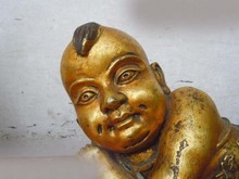 Chinese copper bronze gild carved Buddhism Nezha boy buddha Sculpture statue (D0426) 2024 - buy cheap