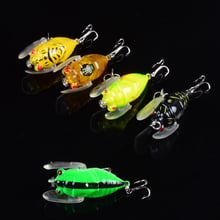 New 1pcs 4.5cm 6.2g hard plastic cicada fishing lures 3d eyes with wing artifiicial bait treble hooks bulk fish tackle 2024 - buy cheap