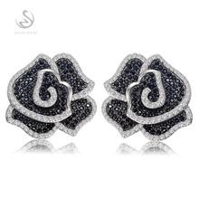 Eulonvancharm-pendientes de plata de ley 925 para mujer y niña, aretes de circonia cúbica blanca y negra para boda, S-3790 2024 - compra barato