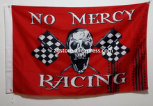 No Mercy Racing Pirate Flag Skull with Checkered Flag hot sell goods 3X5FT 150X90CM Banner brass metal holes 2024 - buy cheap