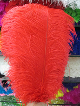 wholesale! 50pcs natural red ostrich feathers 22-24 inches / 55-60cm wedding and scenography 2024 - buy cheap