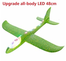 Большой светодиодный самолёт хорошего качества 48 см ручной запуск проекционный самолет искусственная вспененная игрушка EPP детская модель самолета уличное удовольствие 2024 - купить недорого