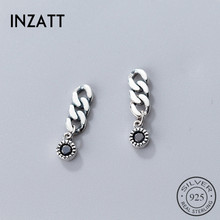 INZATT Real 925 Sterling Thai Silver Vintage Chain Stud Earrings For Fashion Women Fine Jewelry 2019 Minimalist Accessories Gift 2024 - buy cheap