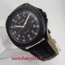 39 мм черный циферблат с датой PVD сапфировое светящееся автоматическое движение Мужские часы 2024 - купить недорого