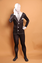 Black Gentleman Suit Lycra Spandex All-inclusive Halloween Costume for Women&Men,Fetish Zentai Suits For Party 2024 - buy cheap