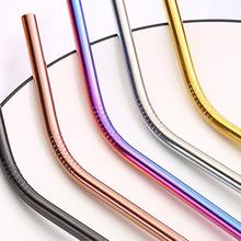 2018 My Colorful 2pcs Reusable Rose Gold Straw 304 Stainless Steel Straws Reusable Bent Metal Fruit 2024 - buy cheap