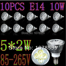 10PCS 5X2W E14 LED Lamp 10W Warm White/White Dimmable Light Bulb DIM Spotlight 85-265V Epistar chip Free Shpping 2024 - buy cheap