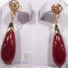 Free Shipping  Natural Lucky Red  Dangle Earrings can choose 2024 - buy cheap