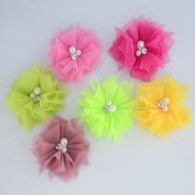 Yundfly 30 шт шикарные сетчатые цветы для DIY детские повязки на голову искусственные цветочные ручной работы для маленьких девочек Аксессуары головные повязки 2024 - купить недорого