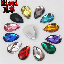 Micui 100PCS 8*13mm Acrylic Rhinestone Water Drop Acrylic Flatback Strass Crystal Stones For Dress Crafts Decorations MC762 2024 - купить недорого