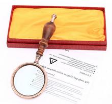 10 Times Magnifier Magnifying Glass for Old Man 10X 75mm Lens Child Toy Gift Sandalwood Wood Handle Handheld Office Reading 2024 - buy cheap