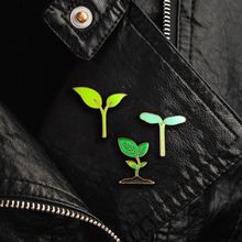Металлическая брошь в виде мультяшных листьев зеленого саженца, маленькая эмалированная брошь в форме дерева с зеленым растением, украшение для одежды в сумке для шляпки с рукавом 2024 - купить недорого