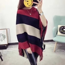 2021 New Women Batwing Sleeve Shawl Cloak Hem Loose Pullover Autumn Winter Blouse Poncho Cape Tops 2024 - buy cheap