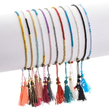 ZMZY 11Pcs Mixed Thin Cute Bracelets Women Bracelet Summer Boho Tassel Seed Beads Pulseras Mujer Bohemian Jewelry Handmade Gift 2024 - buy cheap