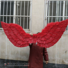 Adult's Red angel feather wings Model stage performance Shooting Display Cosplay props Natural feather EMS free shipping 2024 - buy cheap