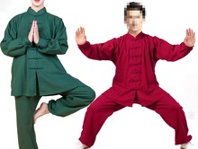 100% de algodón y lino unisex, traje de Ropa de tai chi taijiquan, kung-fu, uniformes de artes marciales, azul/negro/Rosa/verde/rojo/gris 2024 - compra barato