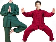 unisex 100% cotton&linen tai chi clothing  taijiquan suits kung fu martial arts uniforms blue/black/pink/green/red/gray 2024 - buy cheap