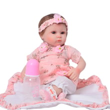 Keiumi 42 cm silicone macio bebê 17 polegada reborn bebês menina bonecas realista crianças playmate boneca reborn moda diy brinquedos 2024 - compre barato