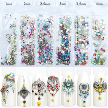 Super Glitter Flatback Glass Nail Rhinestones for nails Mixed Sizes Nail Art Decorations Stones Shiny Gems Manicure Accessories 2024 - buy cheap