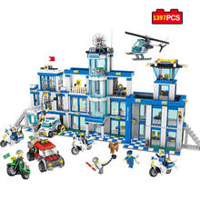 1397 шт. City Полиция серии полицейский участок модель строительные блоки, совместимые Legoe собраны DIY Кирпич Kid развивающая игрушка для малыша 2024 - купить недорого