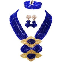Pretty Royal Blue African Beads Jewelry Set Crystal for Nigerian Wedding Party Gifts 6HLK02 2024 - buy cheap