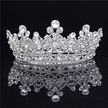 Royal Queen Round Diadem Rhinestone Wedding Crown Bridal Crown Hair Jewelry Pageant Tiaras for women Head Ornaments 2024 - buy cheap