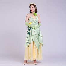 Tiana-vestido de princesa para Cosplay, disfraz de Halloween para adultos, hecho a medida, novedad 2024 - compra barato