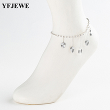YFJEWE-tobilleras de hoja de perla de imitación para mujer, pulsera de tobillo de cadena, pulsera de pierna, joyería de pie nueva A027 2024 - compra barato