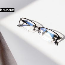 Baulausoptical-gafas cuadradas ultraligeras para hombre, lentes graduadas, Semi sin montura, Media miopía, sin tornillo, nuevas 2024 - compra barato
